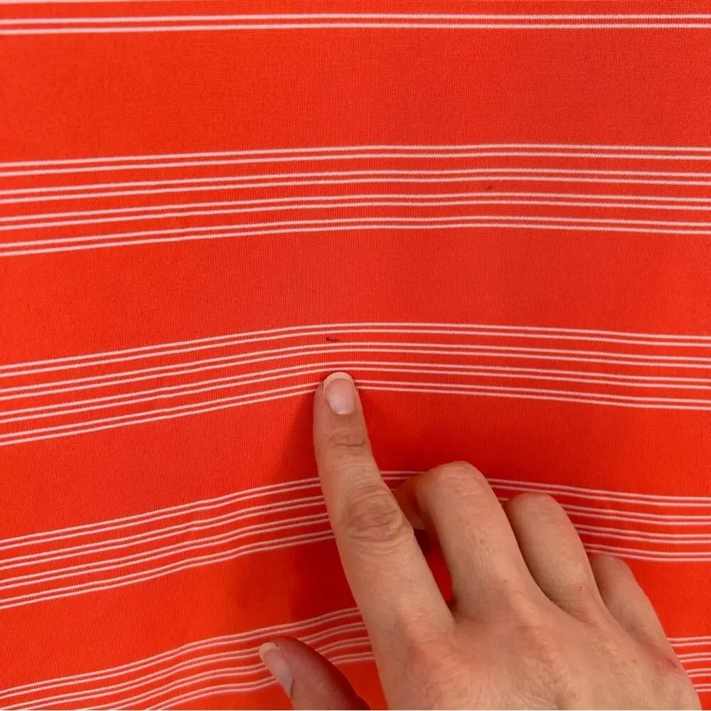 Nike Golf Dri-Fit Striped Orange Polo Shirt‎ Size Large